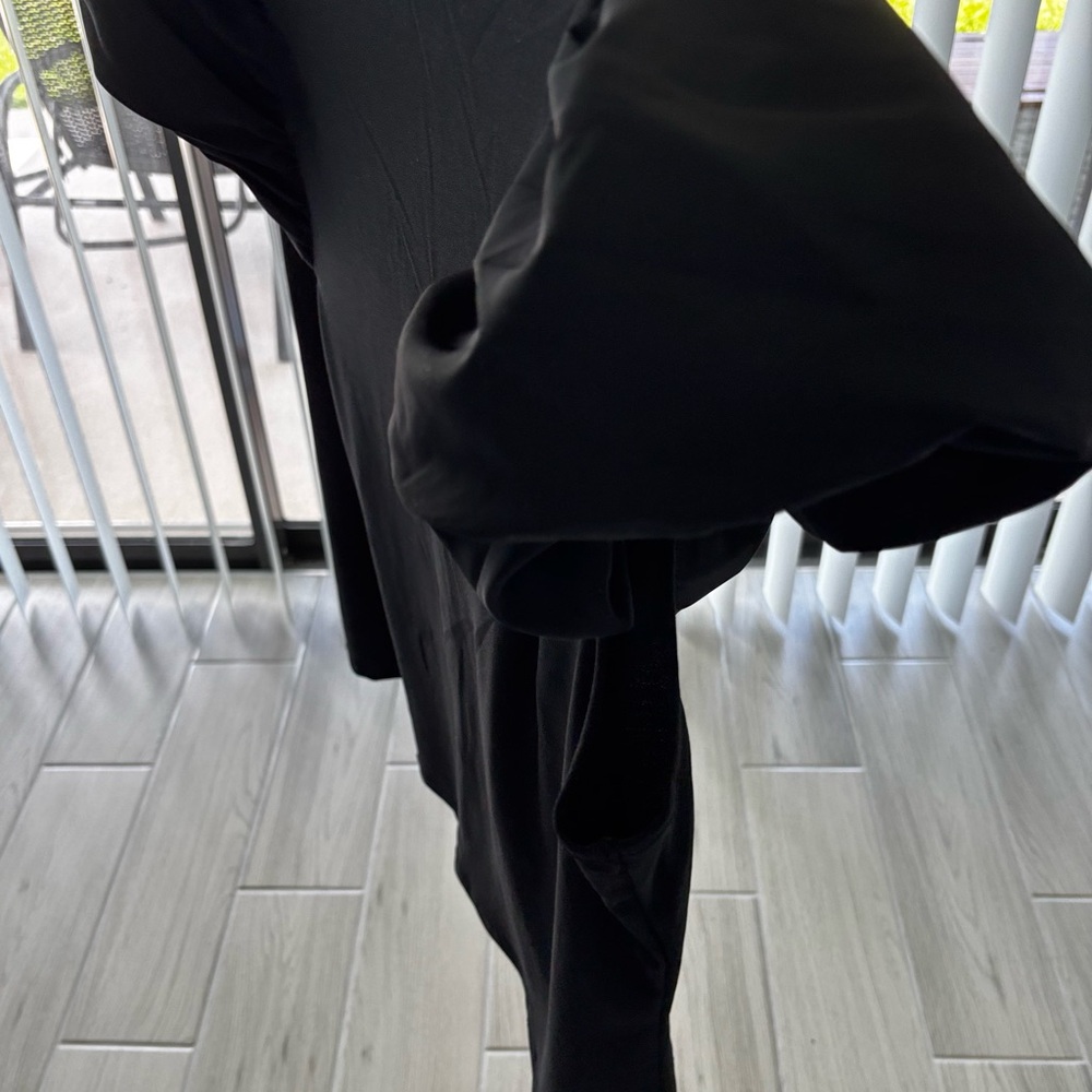 Pearl Button Black Ruffle Puff sleeve Blouse - Picture 14 of 14